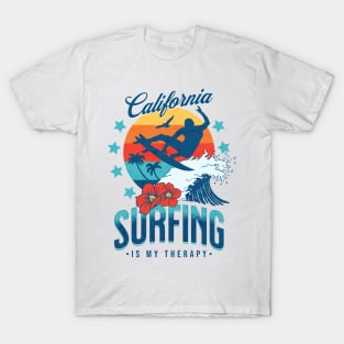 Surfing is my Therapy - Vintage Surf T-Shirt